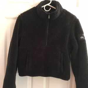 Cropped sherpa jacket 1/2 zip